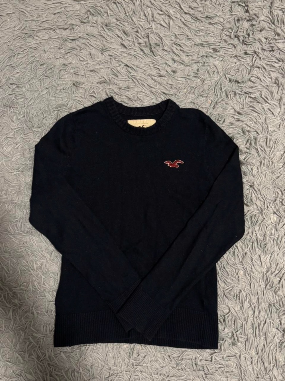 VTG Hollister Women’s Blue Crew Neck Long Sleeve Classic Wool Sweater Small Y2K